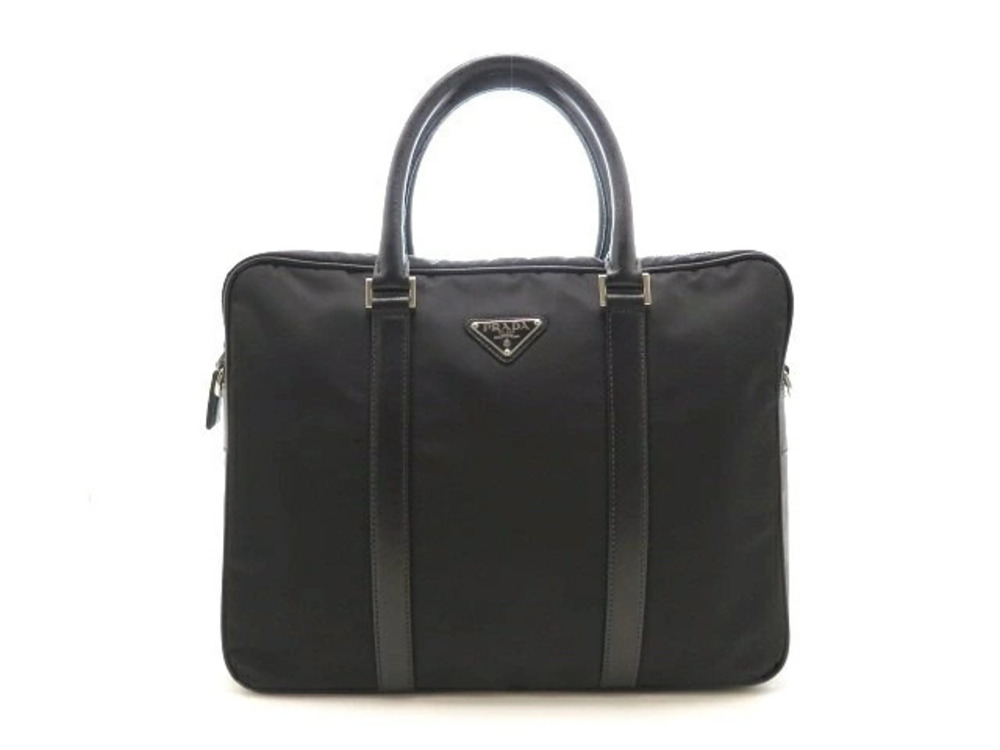 Prada Bag Briefcase Business Calfskin Black